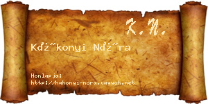 Kákonyi Nóra névjegykártya
